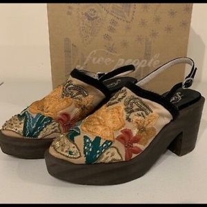 Free People Embroidered Clogs